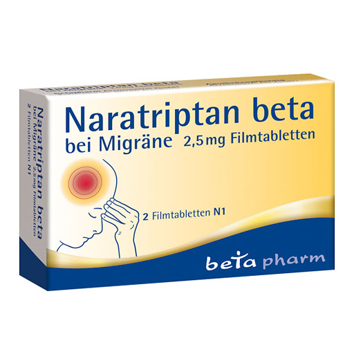 NARATRIPTAN beta bei Migr&auml;ne 2,5 mg Filmtabletten