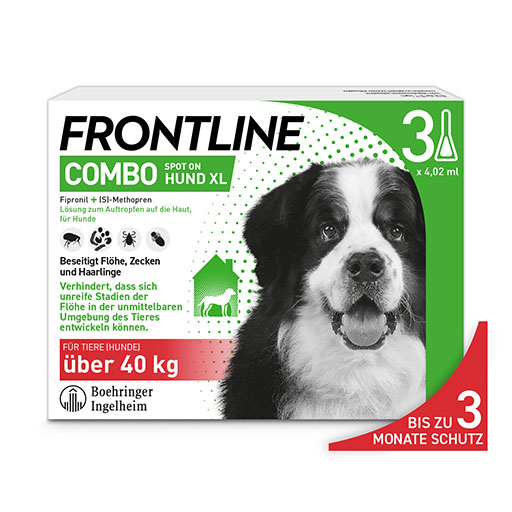 FRONTLINE COMBO&reg; gegen Zecken, Fl&ouml;he (Fl&ouml;he, Eier, Larven, Puppen) bei Hunden XL (40-60Kg)
